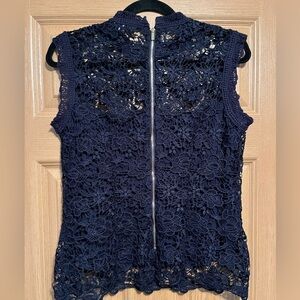 Nanette Lapore Sleeveless Lace Floral Overlay Top
